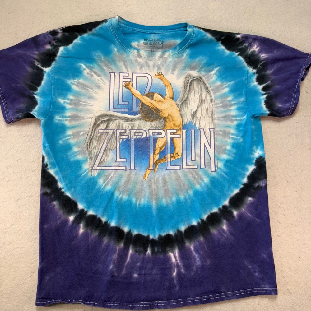 Led Zeppelin Tie-Dye Angel "Stairway to Heaven" Graphic T-Shirt Size‎ XL Vintage